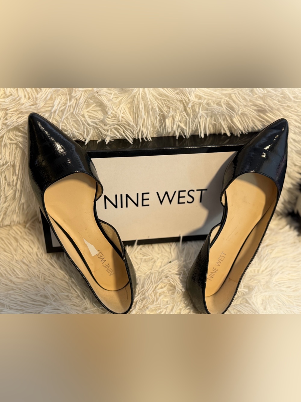Nine West Black Pointed Toe D'Orsay Pumps Heels Boxed Size 6.5